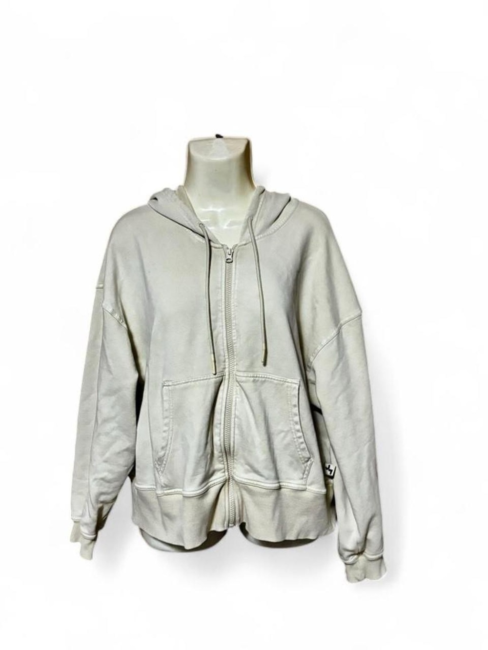JoyLab Cream Zip-Up Hoodie Women’s Medium Athleisure Soft Cotton Blen